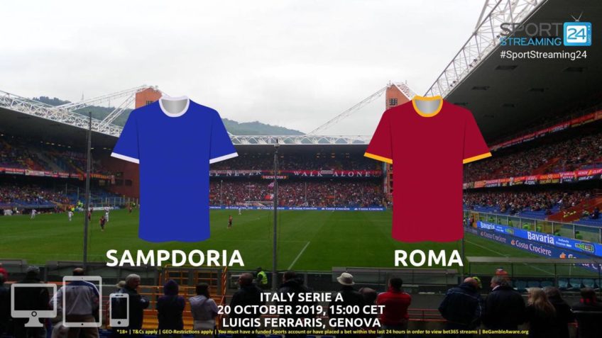 sampdoria roma live stream betting odds
